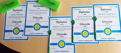 Sveikiname tarptautinio matematikos konkurso „Pangea” laureatus